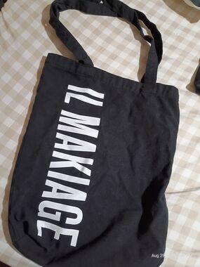 IL MAKIAGE Black Canvas Tote Bag with Logo